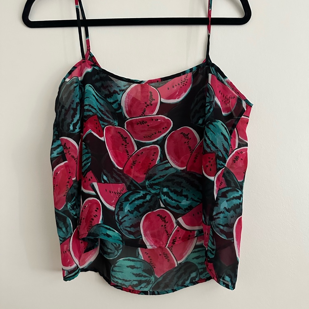American Apparel Red and Pink Sleeveless Crop Camisole